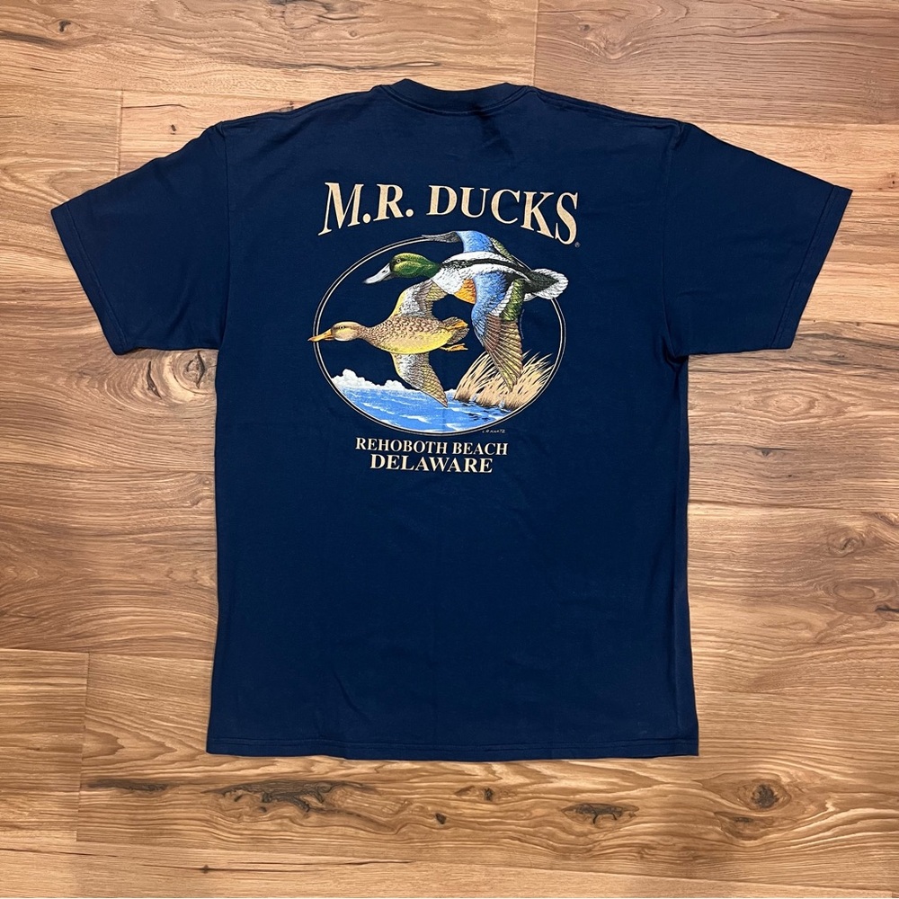 Vintage 2000 M.R. Ducks Rehoboth Beach Delaware Navy Blue Large T Shirt